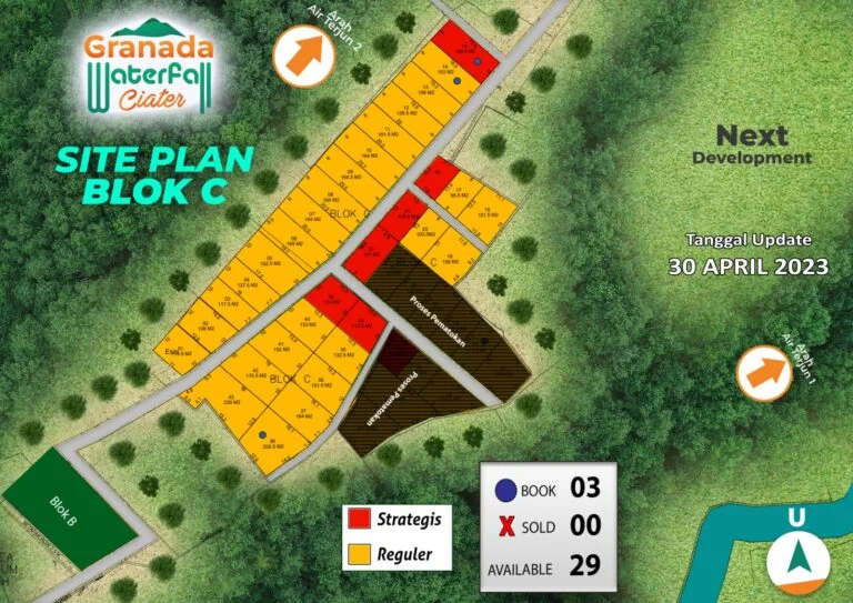 Granada Waterfall Ciater 3 siteplan kavling granada waterfall ciater